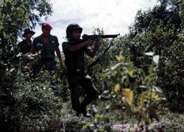 This ARVN Ranger was training with an M1A1 Thompson during October 1962.