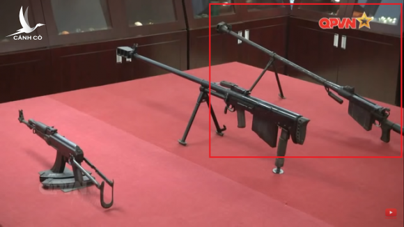 A magazine-fed PTRD-41 rifle produced by Vietnam in a recent weapon expo
