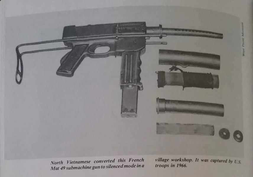 Vietnamese silenced MAT-49 made from captured M3 suppressor