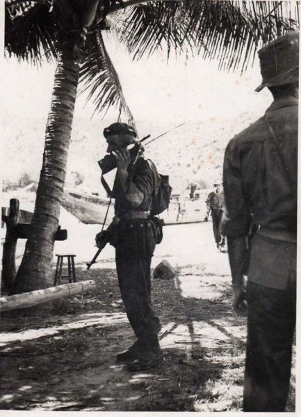 French commando (navy) in Indochine, with a french MAS-38 SMG and a TRPP11